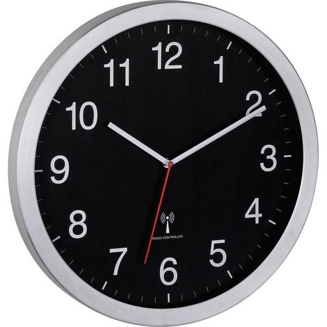 Orologio da parete radio-controllato TFA Dostmann 60.3545.01 nero