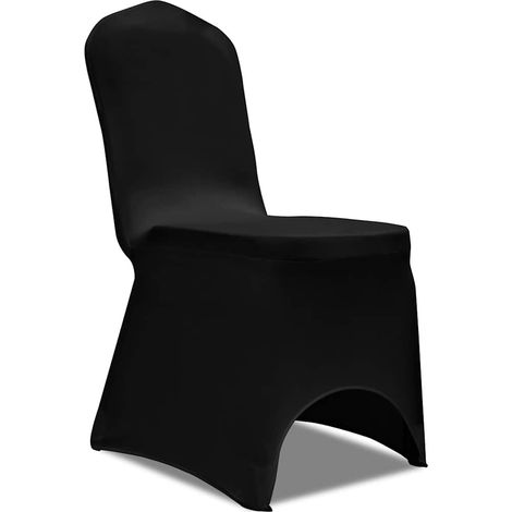 Maison Exclusive - Coprisedia in Tessuto Elasticizzato Nero Set 6 pz (1/5)