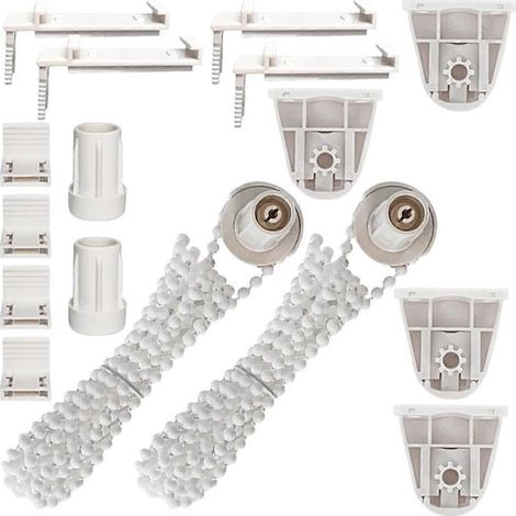 Kit d'accessoires de montage et de réparation pour stores enrouleurs, 4,7 x 1,95 cm, blanc, compact, 2 ensembles (1/5)
