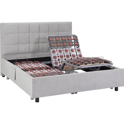 Rete relax elettrica deco 2 x 48 sospensioni- 2 x 70 x 190 cm Tessuto Grigio  - PITUS di DREAMEA