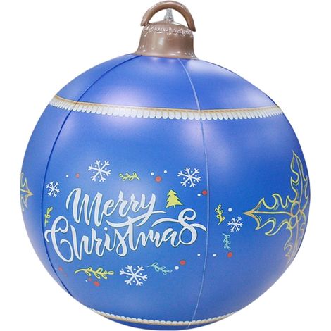 Boule De Noel Gonflable - Diamètre 60 Cm - Pour Décoration Intérieure Et Extérieure - Bleu - 1 Pièce (1/5)