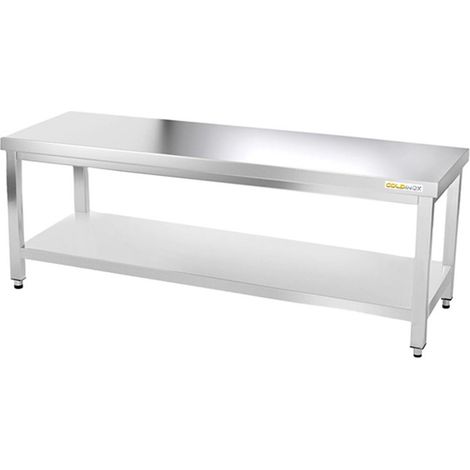 Table de travail en inox soubassement 2000 x 600 mm PREMIUM - GOLDINOX (1/4)