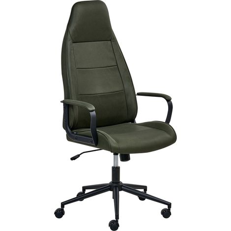 Sedia da ufficio in tessuto verde scuro girevole e regolabile con braccioli Rebel (1/5)