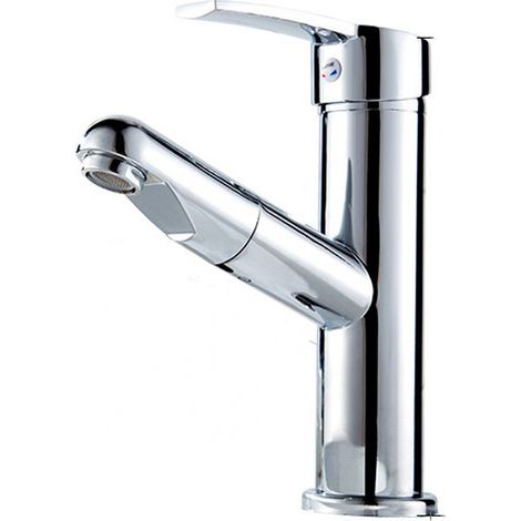 Mitigeur de comptoir, robinet de cuisine avec douchette, robinet de cuisine monotrou, robinet de salle de bain, pare-éclaboussures, mitigeur eau chaude/eau froide (1/3)