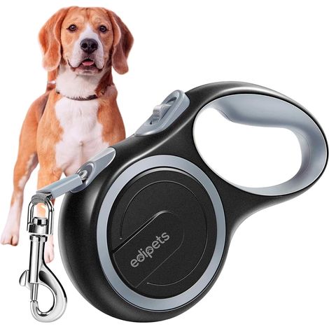 Laisse Chien, Enrouleur, Rétractable, 5 et 8 Mètres, Laisse Flexible pour Le Dressage et la Promenade (Gris, 5 mètres 20kg) (1/5)