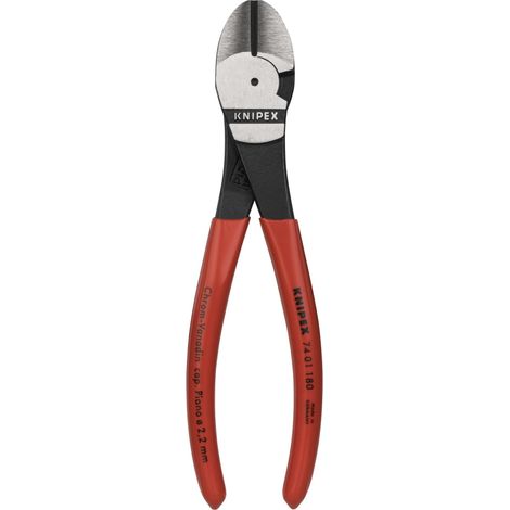 KNIPEX 74 01 180 Tronchese laterale per meccanica tipo "forte" rivestiti in resina sintetica atramentata nera 180 mm