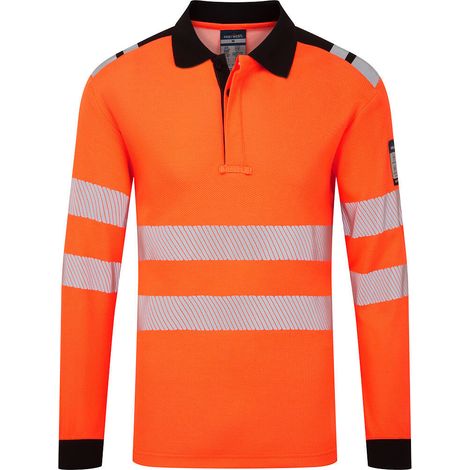 Polo Ml Pw3 Hvo Modaflame Fr - Taglia S - Arancione/nero - Portwest