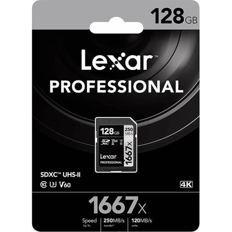 Lexar TARJETA 128GB Prof. 1667X SD USH-I LEXAR (LSD128CB1667) (1/2)