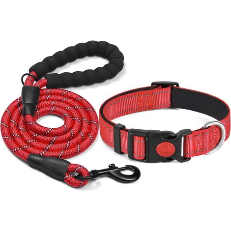 Collier pour Chien réfléchissant rembourré en néoprène Souple et Respirant, réglable en Nylon pour Petits, Moyens et Grands Chiens (1/5)