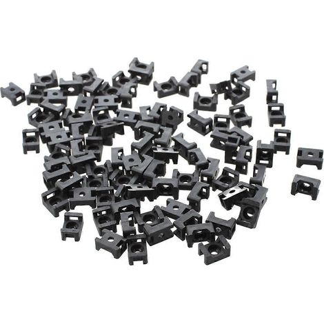 Support de serre-câble noir 4,5mm, type selle, 100 pièces pour fixation de câbles (1/5)