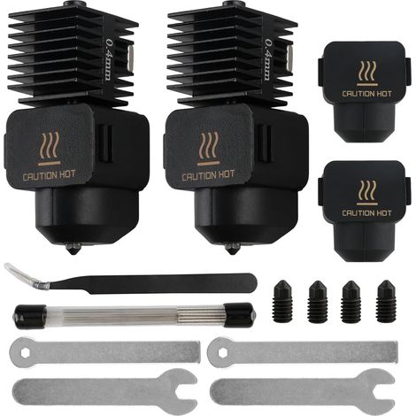 D'impression Hotend 0.4mm Buse Acier Trempé Kit de 2 Pièces, Inclut Couvercle Silicone, Aiguille de Nettoyage, Pince à épiler, Durable, idéal pour Impression 3D (1/5)
