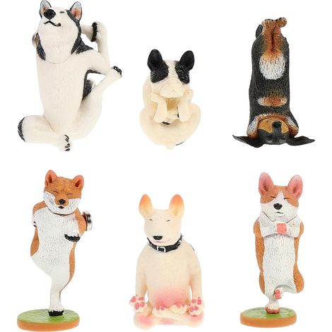 6 Pièces Autocollants Magnétiques pour Réfrigérateur en PVC Forme Chien Yoga 3D Décoratifs Colorés pour Véhicules et Tableaux D'affichage (1/5)