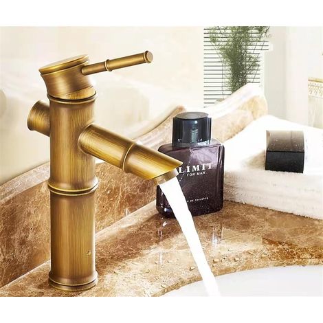 Robinet mitigeur de salle bains en Vintage pour lavabo cuisine chaud et froid cuivre (1/5)