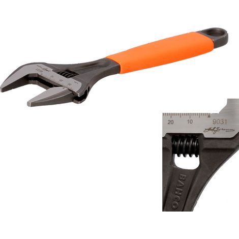 Bahco 9031 140 Year Anniversary Orange Adjustable Wrench 38mm Extra Wide Jaw (1/5)