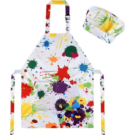 Ensemble tablier et chapeau imperméables, ceinture réglable,-B4 (1/2)