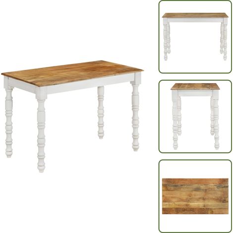 Retro-Stil - vidaXL Esstisch 110x60x76 cm Massivholz Mango - Holzmaserung (1/5)