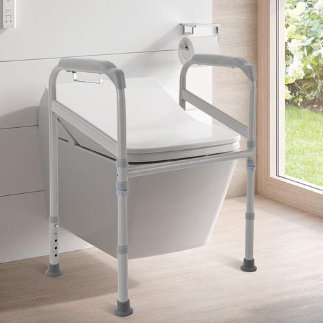 Folding Toilet Safety Rail Toilet Standing Aid with Adjustable Height 65-86cm Heavy Duty Freestanding Grab Rails for Elderly & Mobility Support (1/5)