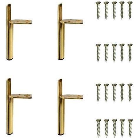 4 Pcs Pieds de Meuble Moderne Pieds de Armoire de Rechange Pieds pour Table Lit avec Vis Doré - 13cm