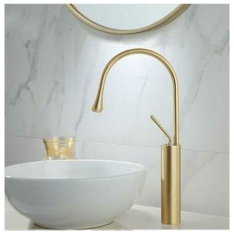 Robinet - Robinet de lavabo monocommande en or massif - Convient aux robinets de lavabo de salle de bain (1/3)