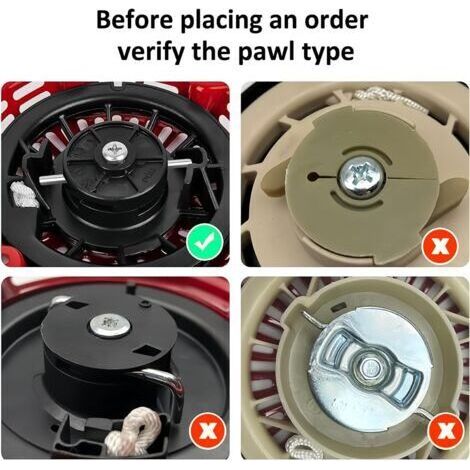 NALOOKAMIC Cordon de démarrage à rappel FDJ GX160 pour Honda GX160 et GX200 (pattes en acier) 28400-ZH8-013YA (1/3)