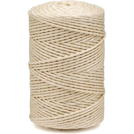 ficelle sisal, ± 240 m, diamètre 2,5 mm, 800 gr, teinte naturelle, pour jardinage et loisirs créatifs CJN38, Naturel, Marron (1/5)