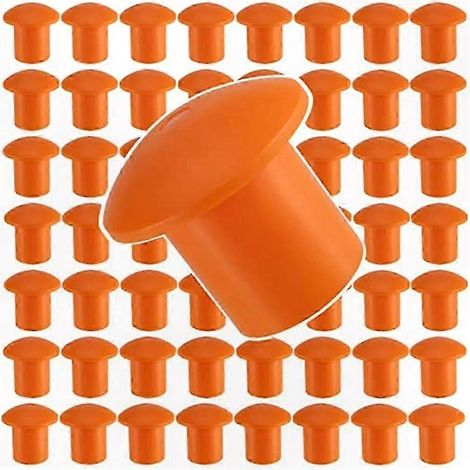 Capuchons de protection pour fers à béton - Lot de 80 champignons orange, embouts de sécurité pour piquets de chantier (1/5)
