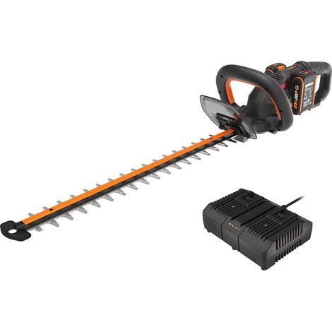 WORX- Nitro 36V (40V Max) Taille-Haie sans Fil WG286E.1, PowerShare, Moteur Brushless, Longueur de Coupe 58cm, Capacité de Coupe 27mm (1/4)
