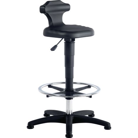 Sedia/Sedia da lavoro Flex con seduta in schiuma integrale altezza seduta 510-780 mm con anello di supporto