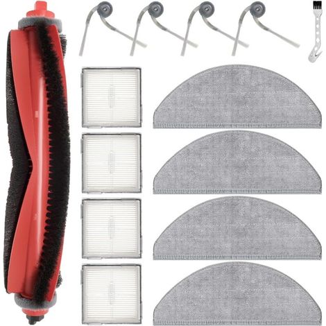Pièce de Rechange pour Roborock Q10 X5 / Q10 X5+ aspirateur Robot Accessoires, 1 Brosse Principale, 4 serpillières, 4 filtres, 4 brosses latérales (1/5)