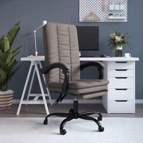 Chaise de bureau inclinable Fauteuil gamer - Chaise d'ordinateur Taupe Tissu BonneVie-80306 (1/5)