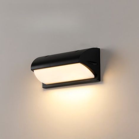 Lampe murale LED en aluminium 26 x 10 x 13 cm, noire, étanche et économe en énergie, pour intérieur et extérieur, véranda, terrasse, clôture et patio (1/5)