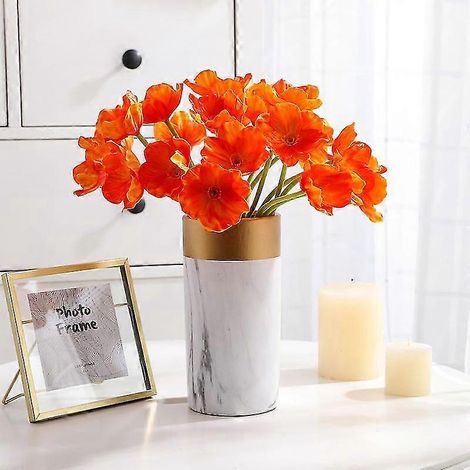 20 Stück/Lot künstliche Mohnblumen aus Pu-Mais, Hochzeitsstrauß, Dekoration für Zuhause, rosa und rot-Orange (1/5)