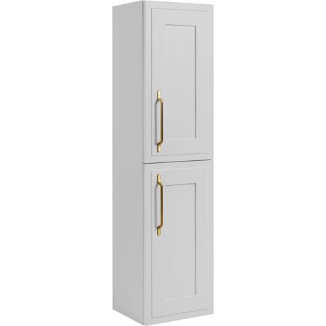 Rodan Badschrank 60 cm, Weiß Matt und Holz, 46 x 60 x 57 cm, geriffelte Türen, ohne Waschtischplatte, 2 Ablagen, feuchtraumgeeignet