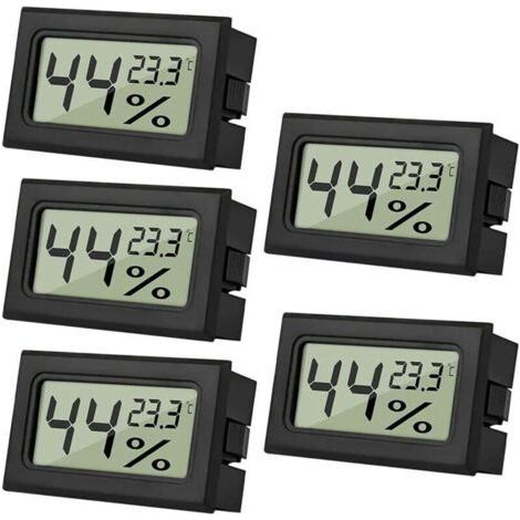 5 Stück Mini-LCD-Digital-Innen-Reptilien-Thermometer-Hygrometer für Büro, Küche, Inkubator, Gewächshaus XXW (1/4)
