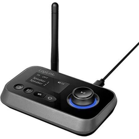 Transmetteur Récepteur Bluetooth V5.0 - Entrée AUX et S/PDIF - Sortie AUX et S/PDIF - Portée 10 m - Noir - 1 Pièce