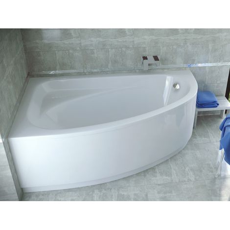 Baignoire d'angle CORNEA 140x80 cm gauche avec tablier