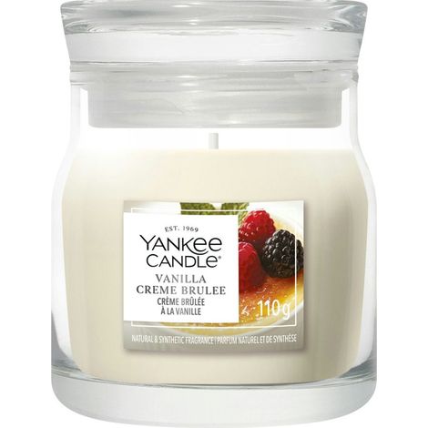 Candela piccola Signature Vanilla Crème Brûlée 110g Neutri Yankee Candle