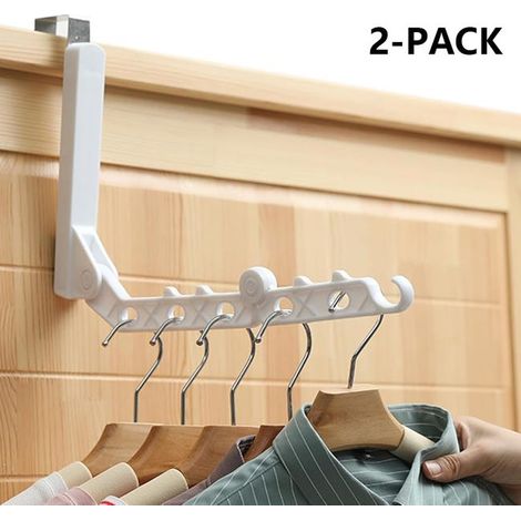 Perchero de viaje, perchero para colgar detrás de la puerta, perchero que ahorra espacio, perchero retráctil de pared con ganchos. (1/4)