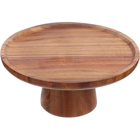 Présentoir à gâteau Rond Rustique en Bois pour décoration de Table (1/5)