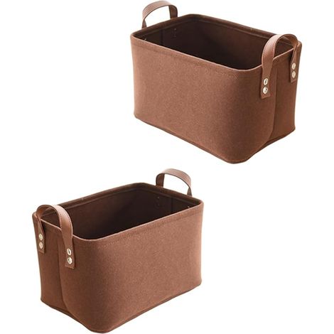 Panier Feutre, Rangement, pour Vêtements, Serviettes, Articles de Toilette, Livres (Marron) (1/5)