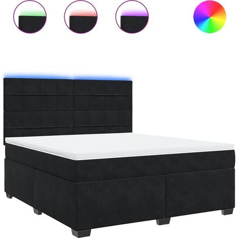 Maison Exclusive - Boxspringbett mit Matratze Schwarz 180x200 cm