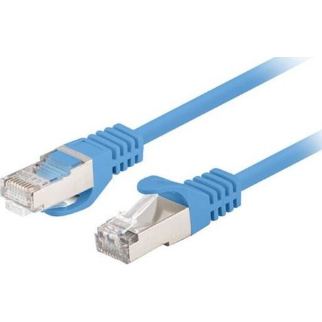 Cable de conexión cat.6 FTP 1M, paquete de 10 unidades, Fluke Passed Blue (1/2)