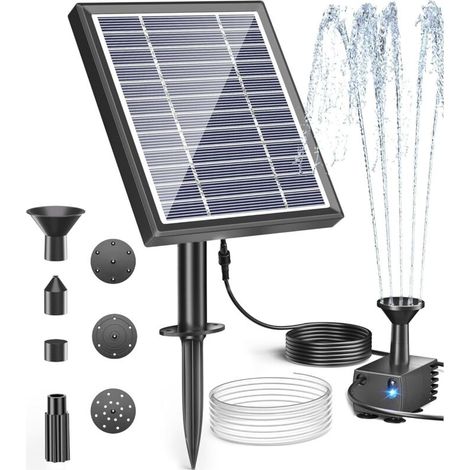 Outdoor Solar Fountain - 2.5W Pond Pump with Filter - Outdoor Solar Water Pump for Mini Pond Water Feature