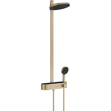 Hansgrohe Pulsify S - Conjunto de ducha con termostato, diámetro 26 cm, 3 chorros,EcoSmart,bronce cepillado 24241140
