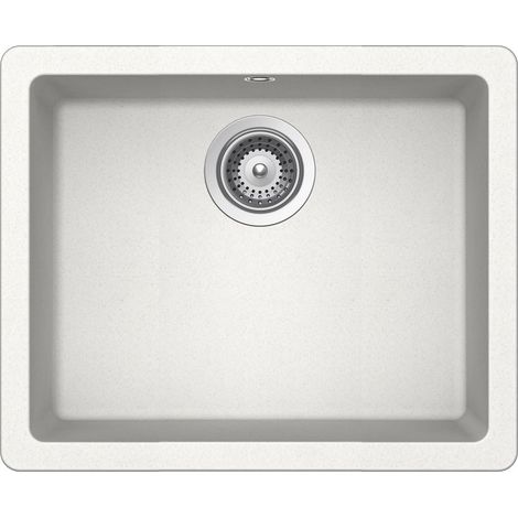 Fregadero de 1 cubeta de QUARZEX® RIGA - ROCA Color: Blanco - Medidas: 550x430x200 mm (1/2)