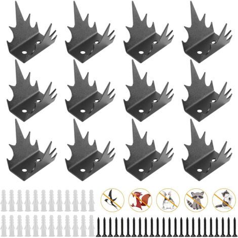 BUNTHAUS Noir Lot de 12 Pic Anti Pigeon, Pique Anti Pigeon pour Dissuader Les Oiseaux, Pics Anti Pigeons pour pour balcons, Jardins sur toits ou barrières d'intimité, (1/5)
