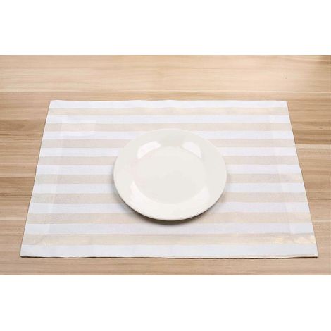 Ensemble de 4 sets de table GLQGS, rayures dorées, 35,5 x 48 cm (grand format).