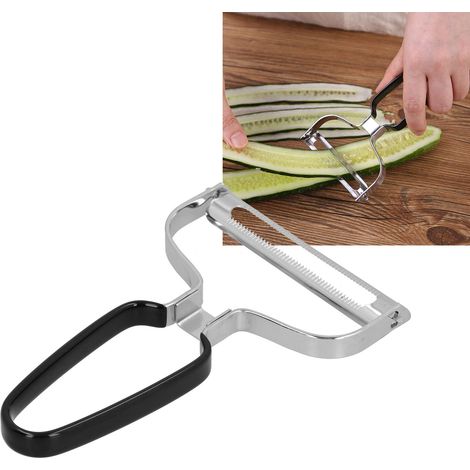 Éplucheur multifonctionnel pour concombres, fruits et légumes, éplucheur à large ouverture, trancheuse à radis marinés, noir (1/5)
