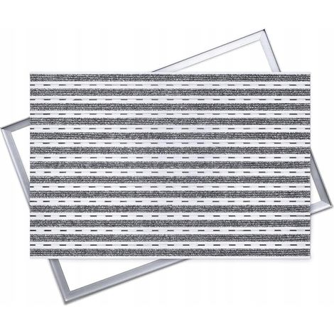 Paillasson Polentex en aluminium gros-grain : gris, 100 x 60 cm, avec cadre, 12 mm (1/5)
