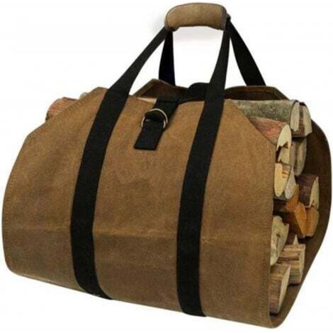 [NEVER USED] Log basket, canvas firewood tote, extra-large indoor firewood basket/backpack for camping
